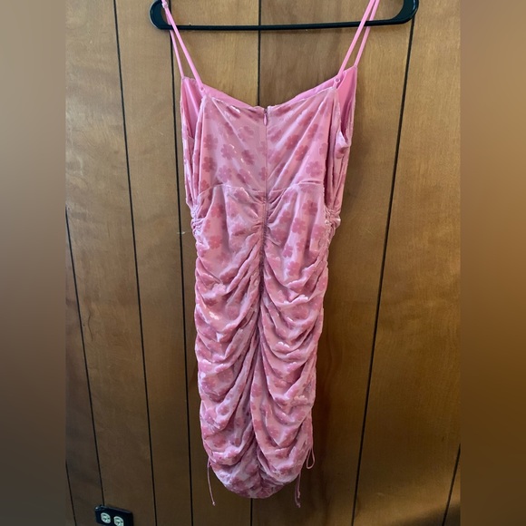 For Love and Lemons FL&L Lusk Velvet Midi Dress Pink Size Large EUC - Picture 13 of 16